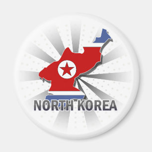 Nordkorea-Flaggen-Karte 2,0 Magnet
