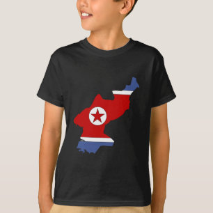 Nordkorea-Flaggen-Karte Größengleich T-Shirt