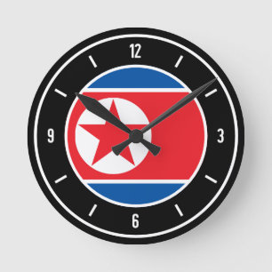 Nordkorea-FlaggenElegant Runde Wanduhr