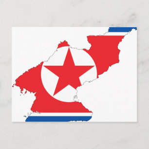 Nordkorea-Flaggenkarte Postkarte
