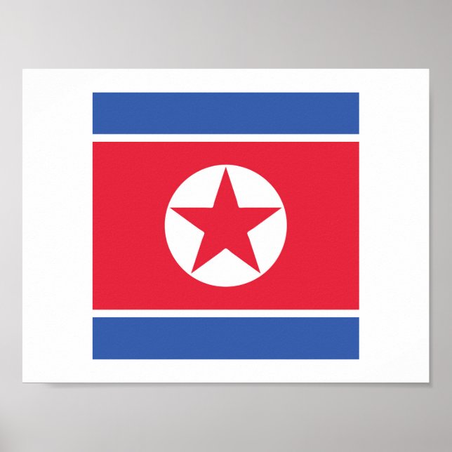 Nordkorea-Flaggenmarke Poster (Vorne)
