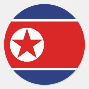 Nordkorea Flaggenrundkleber Runder Aufkleber
