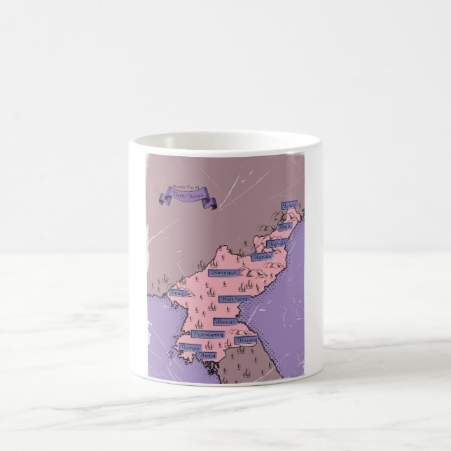 Nordkorea-Karte Kaffeetasse (Mittel)