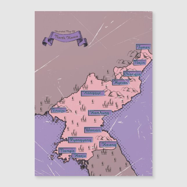Nordkorea-Karte Magnetkarte (Vorderseite)