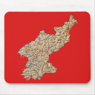 Nordkorea Karte Mousepad