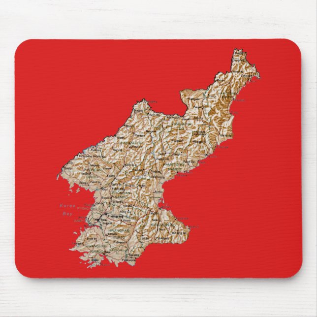 Nordkorea Karte Mousepad (Vorne)