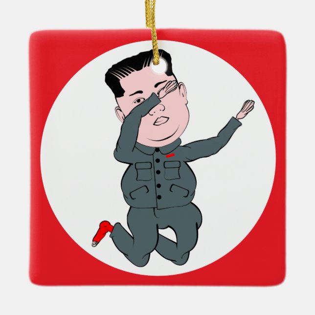 Nordkorea Kim Jong Un Dabbing Keramikornament (Vorderseite)