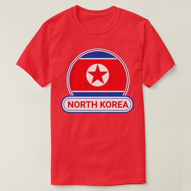 Nordkorea Länderflagge Abzeichen Nordkorea T-Shirt (Design vorne)