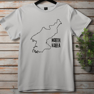 Nordkorea - Länderplan für die koreanische Kontur T-Shirt