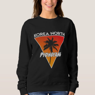 Nordkorea mit sonnigen Farben Sweatshirt