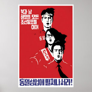 Nordkorea Propagandaplakat  Koreaner überall Poster