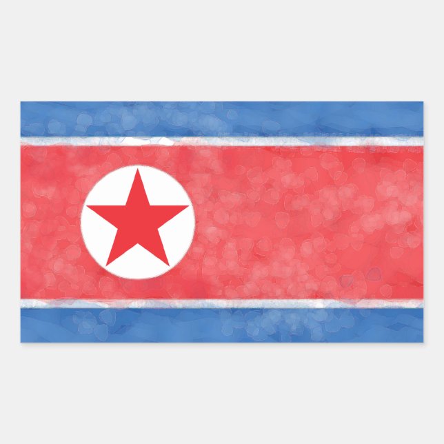 Nordkorea Rechteckiger Aufkleber (Vorderseite)