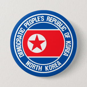 Nordkorea-Runde Button