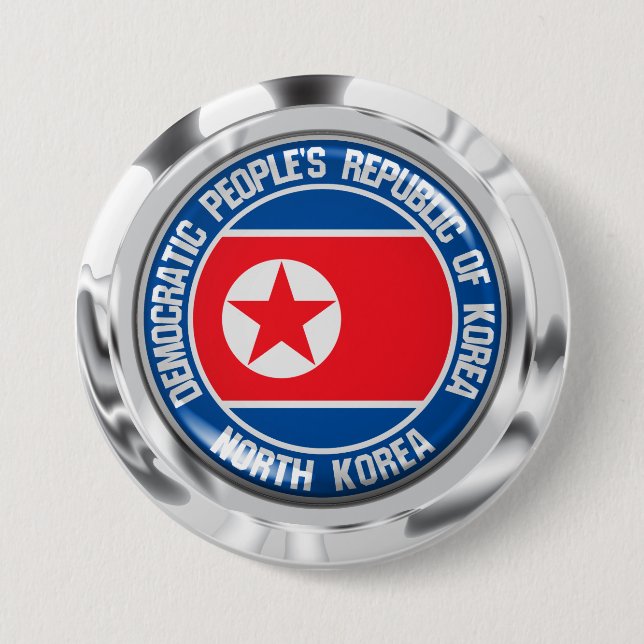 Nordkorea-Runde Button (Vorderseite)