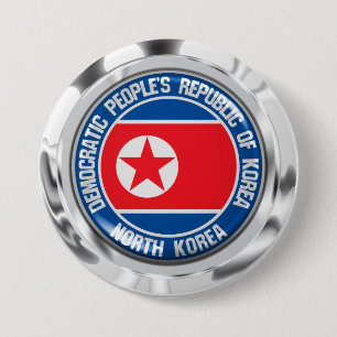 Nordkorea-Runde Button