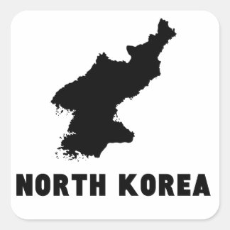 Nordkorea-Silhouette Quadratischer Aufkleber