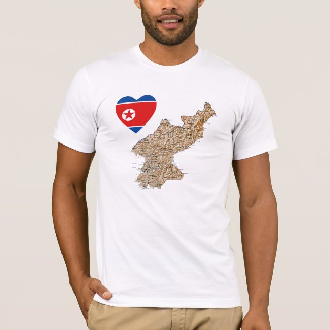 Nordkorea - T - Shirt der Flaggen (Vorderseite)