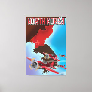 Nordkorea Vintage Reiseplakat. Leinwanddruck