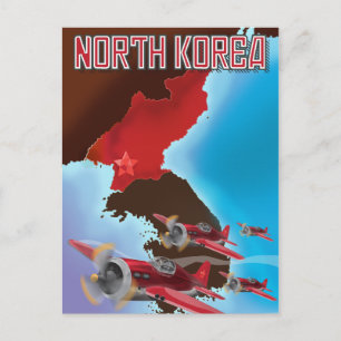 Nordkorea Vintage Reiseplakat. Postkarte