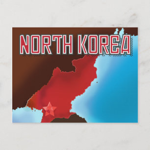 Nordkorea Vintage Reiseplakat. Postkarte