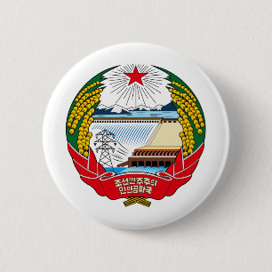 Nordkorea-Wappen Button