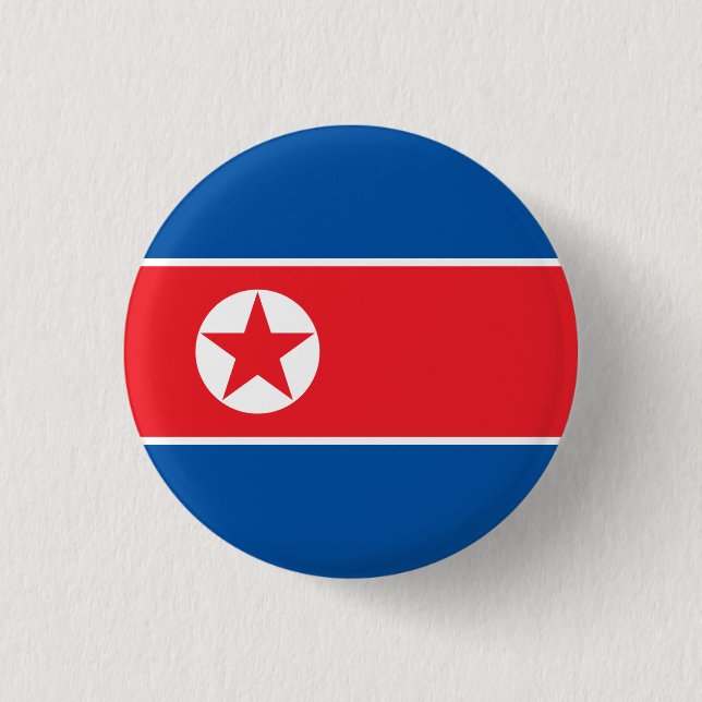 Nordkoreanische Flagge, Flagge Nordkoreas Button (Vorderseite)
