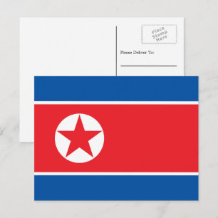 Nordkoreanische Flagge, Flagge Nordkoreas Postkarte
