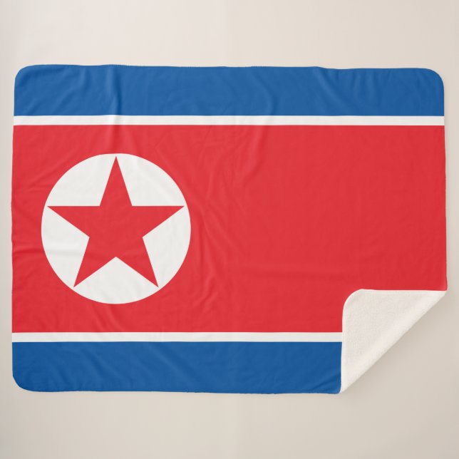 Nordkoreanische Flagge Sherpadecke (Vorderseite (Horizontal))