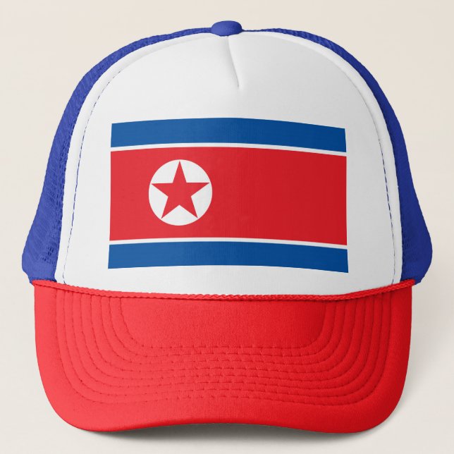 Nordkoreanische Flagge Truckerkappe (Vorderseite)