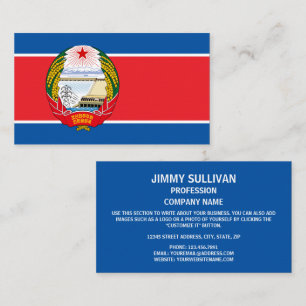 Nordkoreanische Flagge und Emblem, Flagge Nordkore Visitenkarte