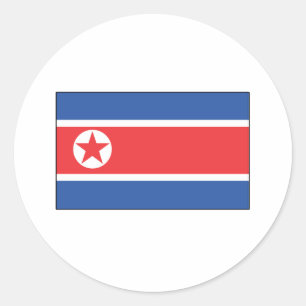 Nordkoreanische Flaggen-T - Shirts und Geschenke Runder Aufkleber
