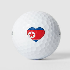Nordkoreanisches Flaggenherz Golfball