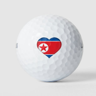Nordkoreanisches Flaggenherz Golfball