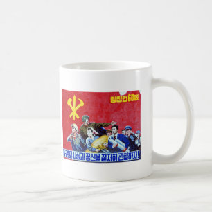 Nordkoreanisches kommunistisches Party-Plakat Kaffeetasse