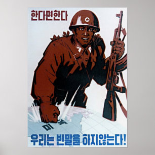 Nordkoreanisches Propagandaposter - Knock Knock Poster