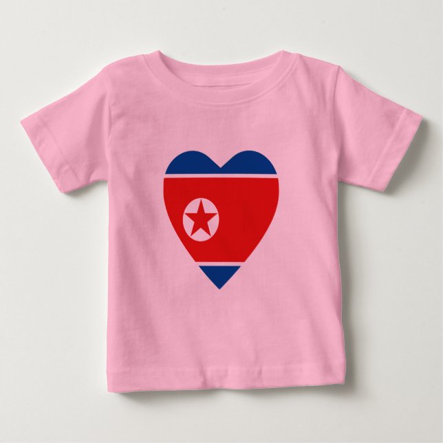 Nordkoreas T - Shirt "Flag Herz" (Vorderseite)