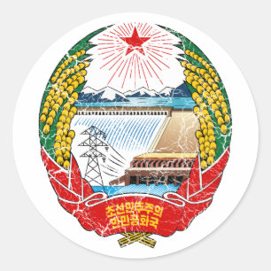 Nordkoreas Wappen Runder Aufkleber