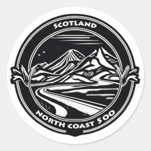 Nordküste 500 Schottland Runder Aufkleber