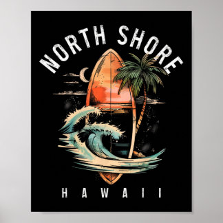 Nordküste Hawaii Surfbrett Oahu Haleiwa Surfen Poster