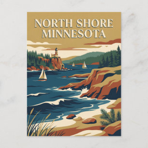 Nordküste Minnesota Retro Vintage Reiseposter Postkarte