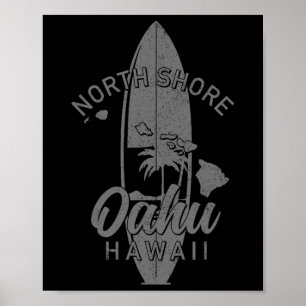 Nordküste Oahu Hawaii Surfbrett Surfen Surfer Poster