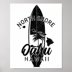 Nordküste Oahu Hawaii Surfbrett Surfen Surfer Poster