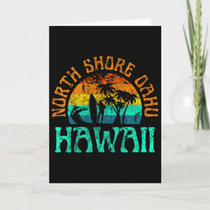 Nordküste Oahu Hawaii Surfstrand Surfer Wellen Gi Karte