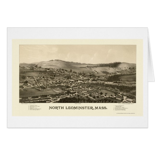 NordLeominster, panoramische Karte MAs - 1887 (Vorderseite (Horizontal))