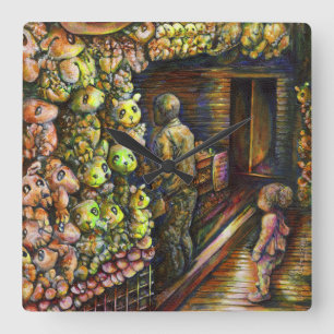 Nördlich des Zirkus Quadratische Wanduhr