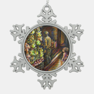 Nördlich des Zirkus Schneeflocken Zinn-Ornament