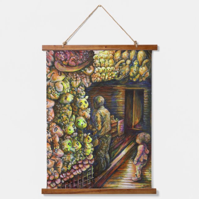 Nördlich des Zirkus Wandteppich Mit Holzrahmen (Vorderseite)