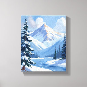 Nördliche Gipfel   Winterliche Berglandschaft Gema Leinwanddruck