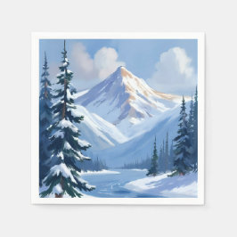 Nördliche Gipfel | Winterliche Berglandschaft Gema Serviette