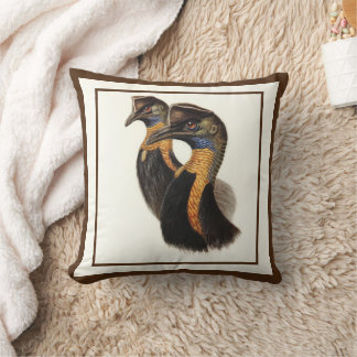Nördliche Kassowarzen, Vintage Vögel Kissen